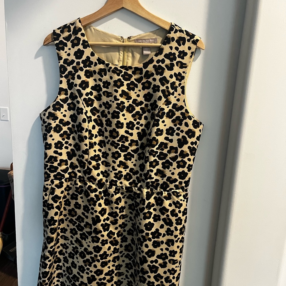 Banana Republic Leopard Print Dress Sz 14